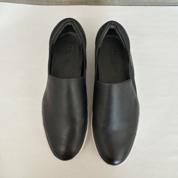 Vince Warren Black Leather Women's Platform Sneakers - Picture 8 of 16